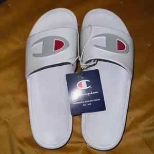 White Champion Slides